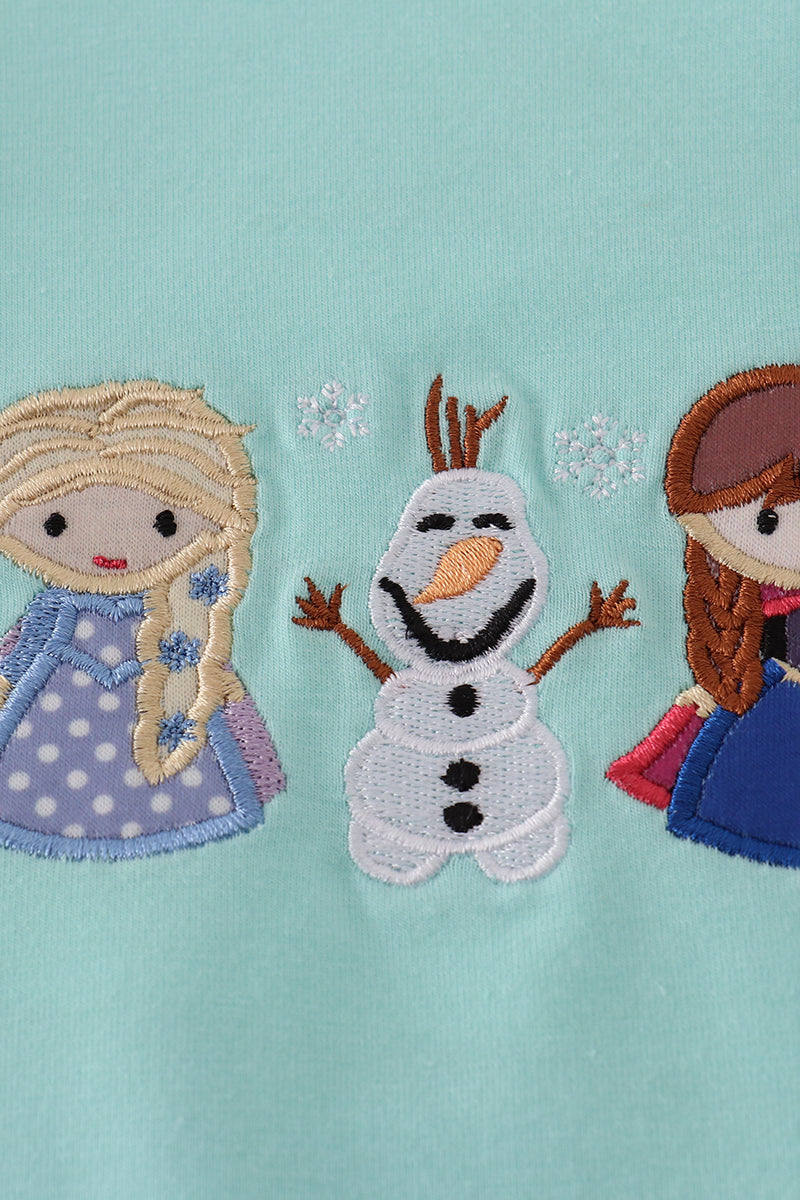 Blue character applique bubble