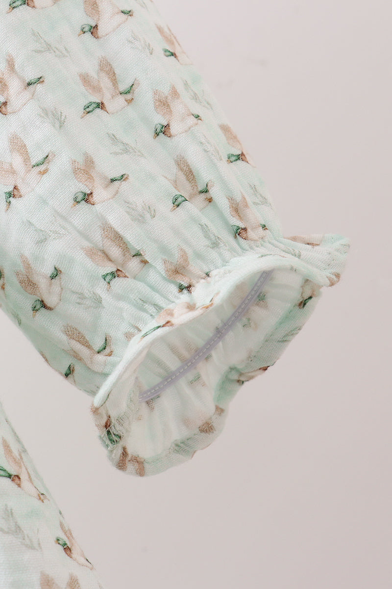 Premium duck print muslin dress