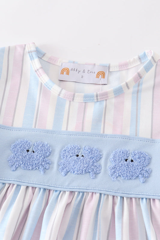 Crab french knot stripe girl set