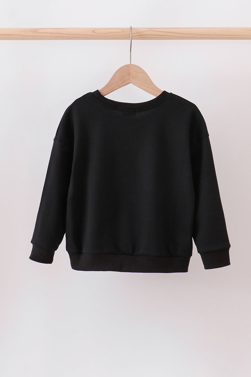 Black reindeer sequin mom&me sweatshirt