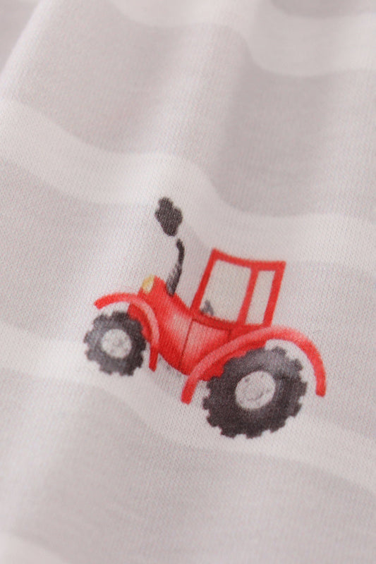 Red tractor embroidery bloomer set