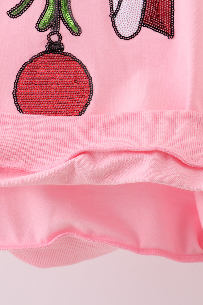 Pink christmas grinch sequin top