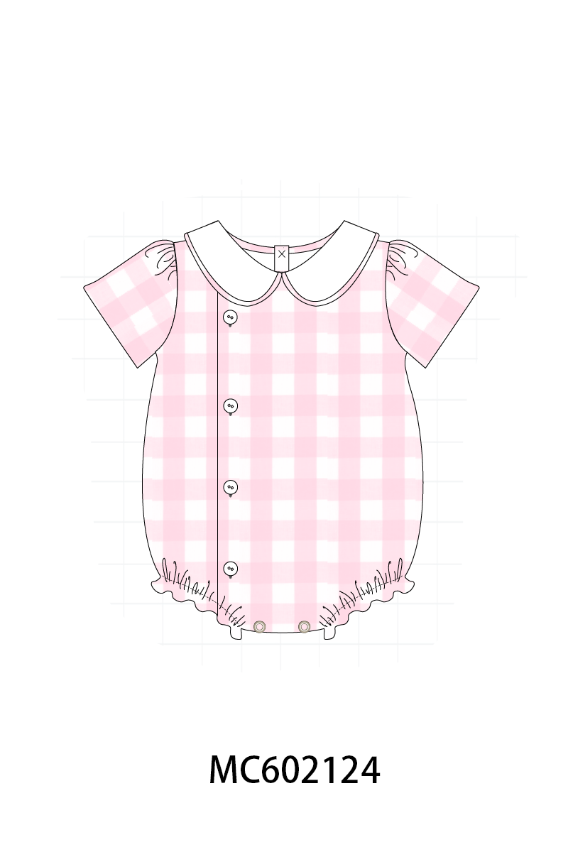 Pink gingham button bubble