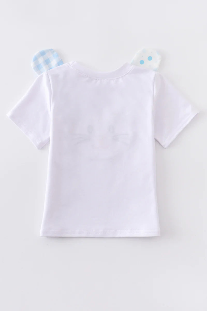Long ear bunny applique boy shirt