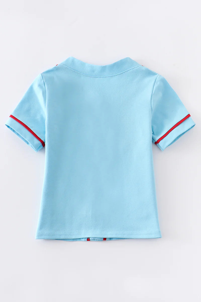 Baseball embroidery cardigan