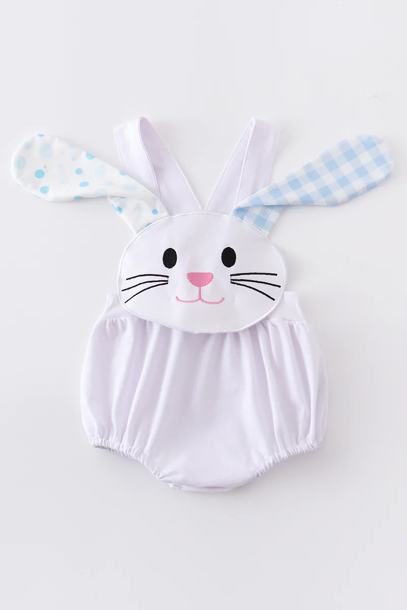 Long ear bunny applique boy bubble