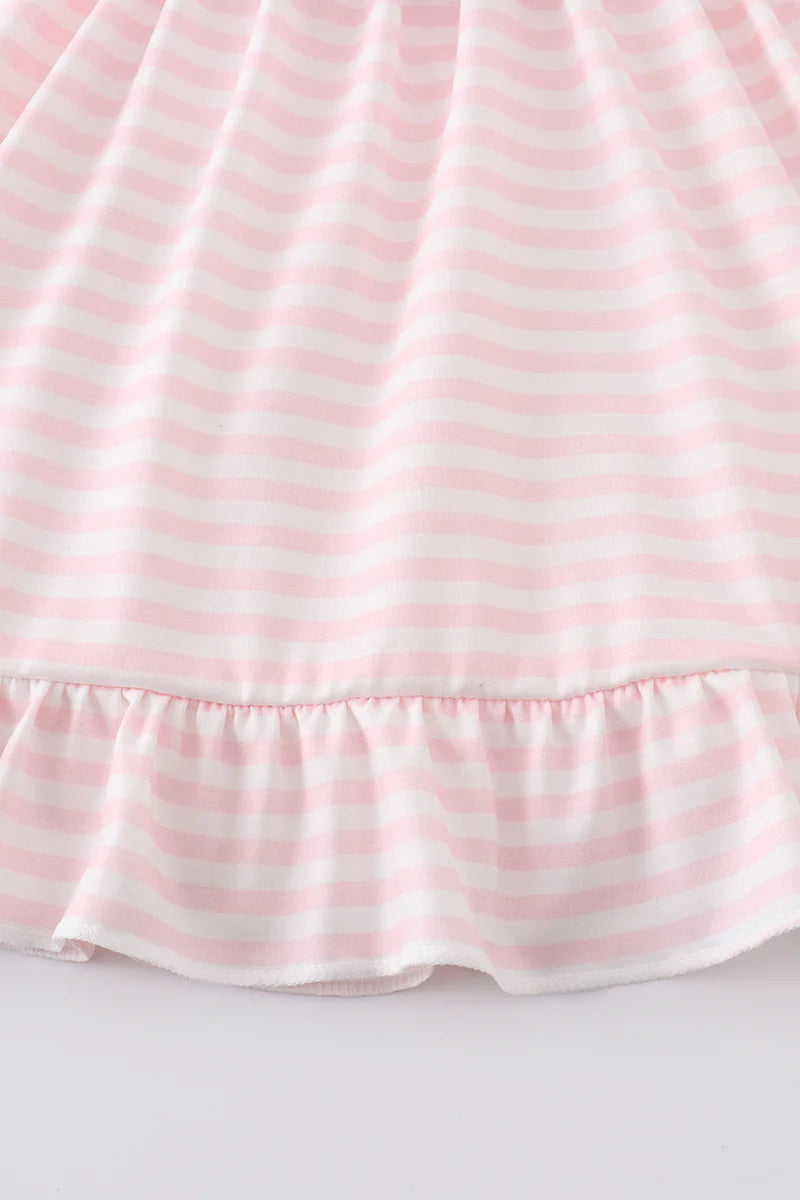 Long ear bunny applique girl dress