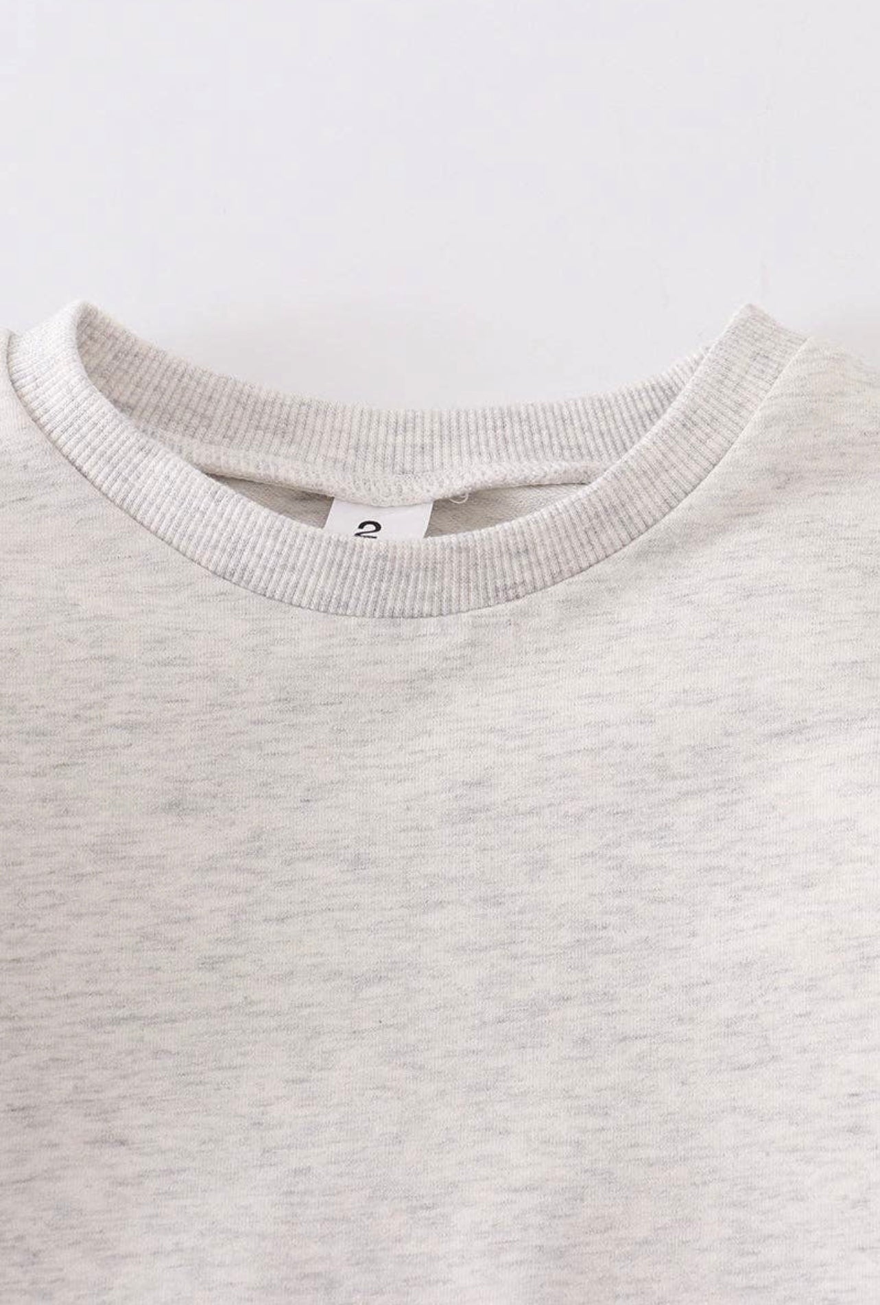 Gray double shoulder ruffle pullover top