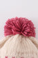 Cream XOXO knit beanie pom pom hat