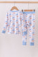 Blue santa claus bamboo pajama set