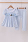 Blue nativity embroidery pants set