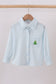 Christmas tree embroidery button down shirt