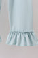 Blue snowman christmas tree smocked ruffle pants set