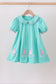 Green christmas tree embroidery dress
