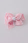 Pink embroidery hair bow