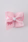 Pink embroidery hair bow
