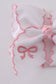 White embroidery hair bow