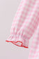 Pink santa claus embroidery gingham bubble