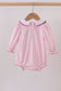 Pink santa claus embroidery gingham bubble