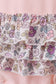 Pink floral bow applique ruffle bubble