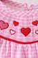 Pink heart smocked gingham bloomer set