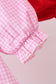 Pink heart smocked gingham bloomer set