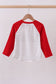 Red car embroidery stripe top