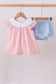 Pink princess smocked bloomer set