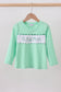 Green parade embroidery top