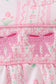 Pink floral bow smocked bubble