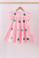 Pink clover sequin ruffle tiered dress