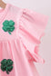 Pink clover sequin ruffle tiered dress