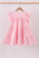 Pink clover sequin ruffle tiered dress
