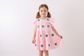 Pink clover sequin ruffle tiered dress