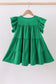 Green clover sequin ruffle tiered dress