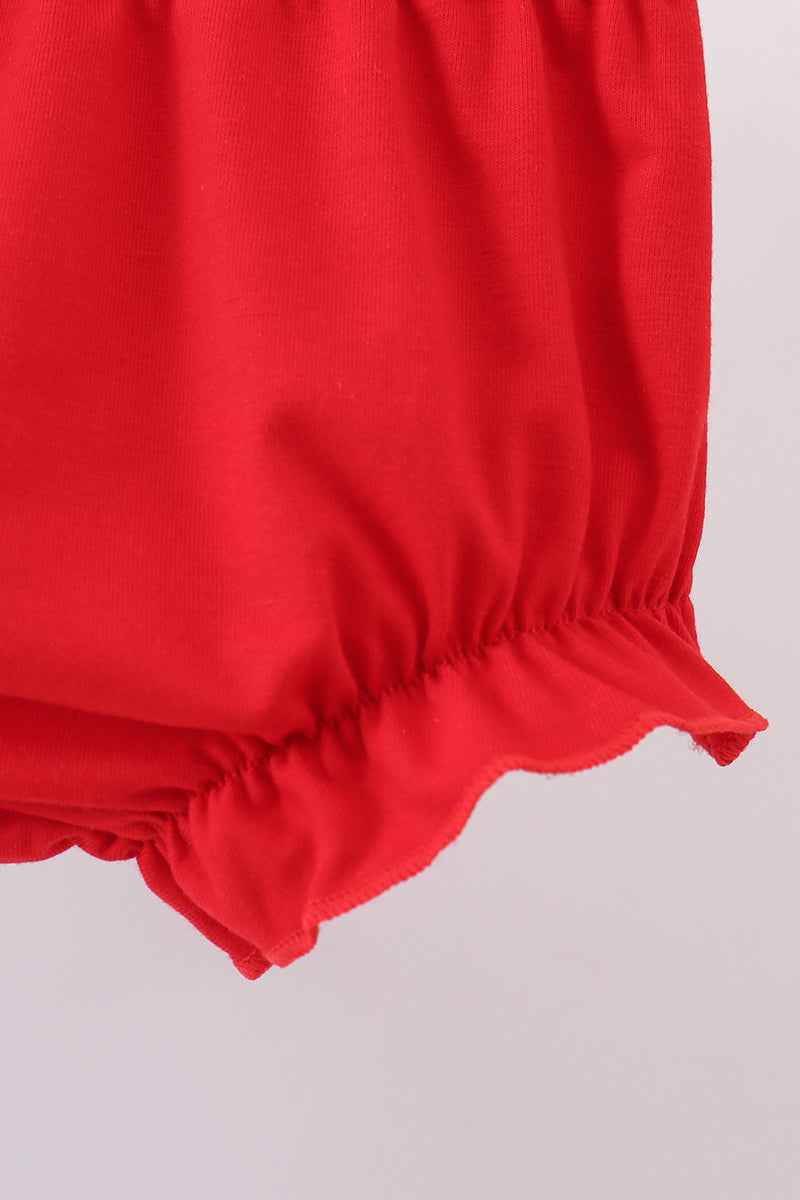 Blue character embroidery bloomer set