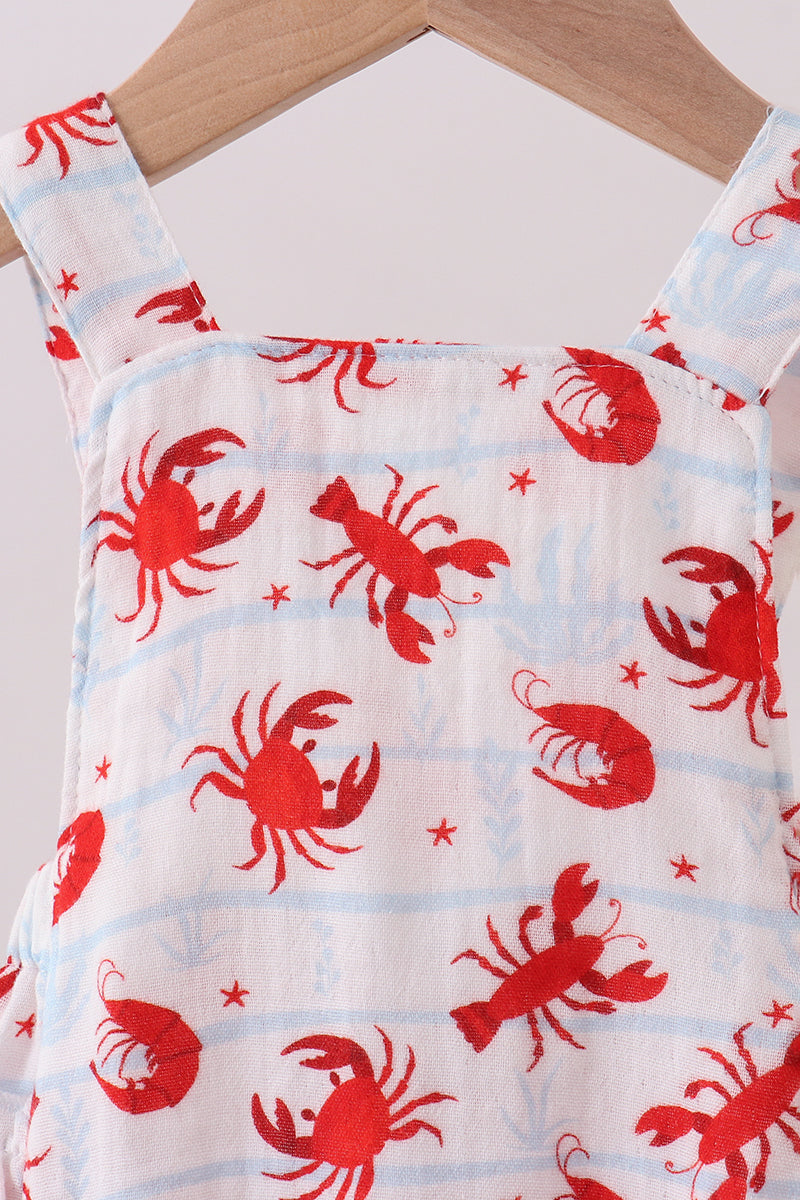 Lobster print muslin ruffle bubble