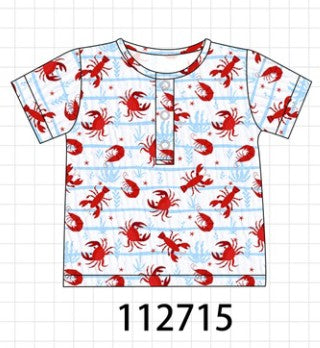 Lobster print muslin top