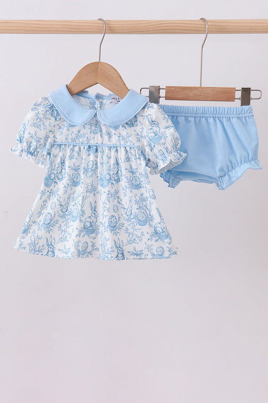 Blue bunny egg bloomer set