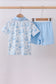 Blue bunny egg shorts set