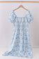 Blue bunny egg smocked women dress