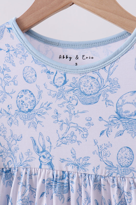 Blue bunny egg bamboo dress