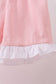 Pink cross jacquard embroidery shorts set