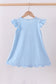 Blue bunny applique ruffle dress