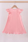 Pink bunny applique ruffle dress
