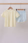 Yellow character applique shorts set