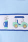 Blue golf cart smocked shorts set