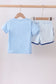 Blue golf cart smocked shorts set