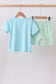 Blue watermelon truck seersucker shorts set