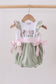Green farm animal embroidery ruffle bubble
